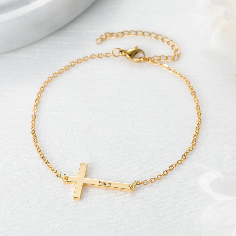 Personalised Cross Bracelet