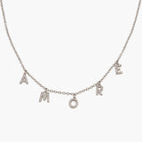 1 to 10 Initials Necklace with Cubic Zirconia