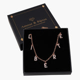 1 to 10 Initials Necklace with Cubic Zirconia