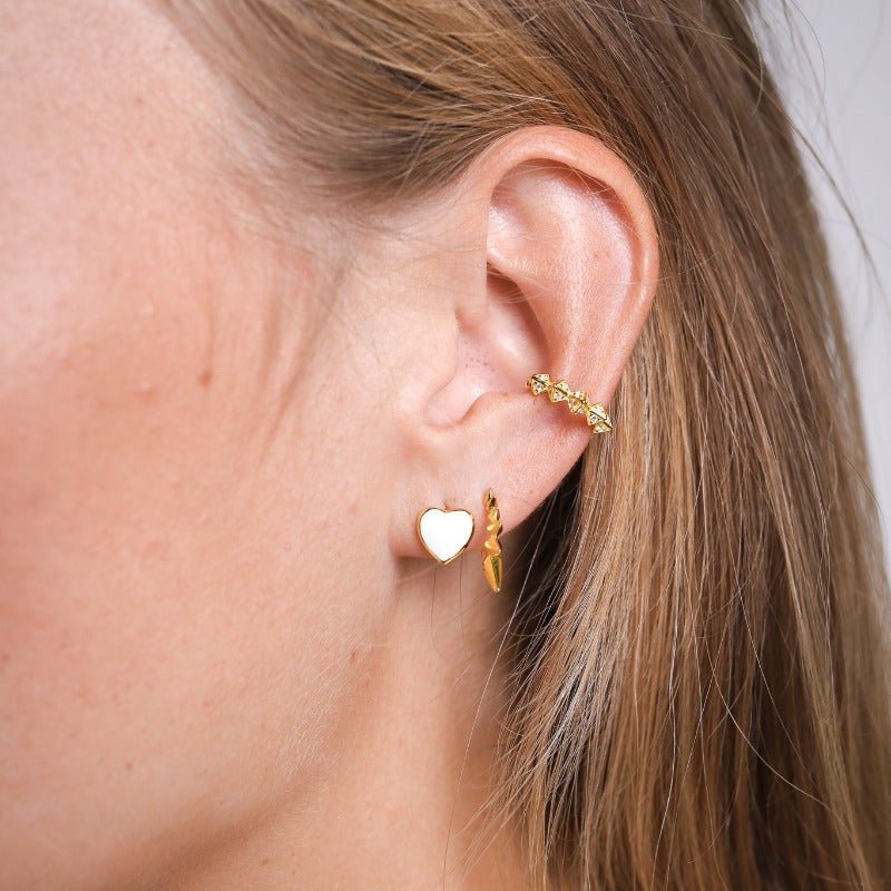 MARBLE HEART STUD - Lillys amsterdam