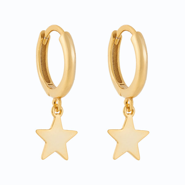 Stylish Colony Round Shape Earring With Star Gold Hoop Earring For Girls &  Women Stainless Steel Earrings Set Earrings & Studs